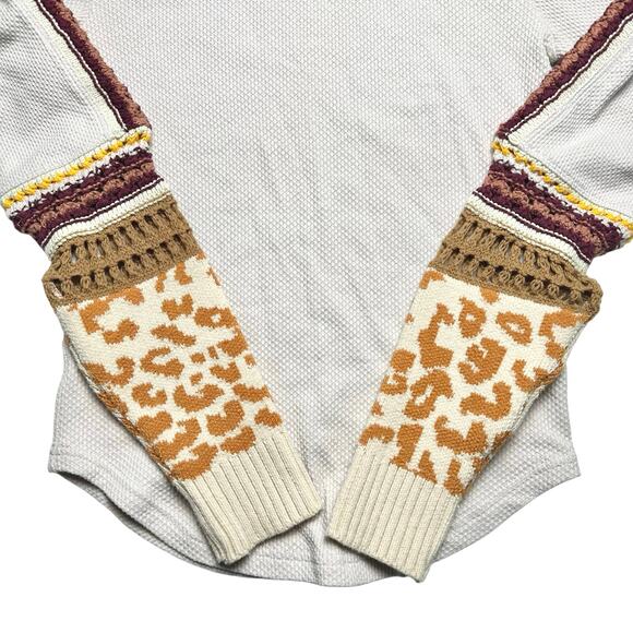 Free People | Women | Switch It Up Crochet Waffle Knit Mock Neck Top | Small - Picture 9 of 15